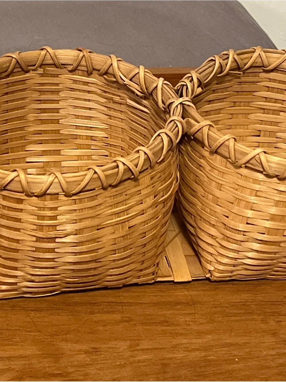 Handwoven Natural Rattan Storage Baskets - Tan